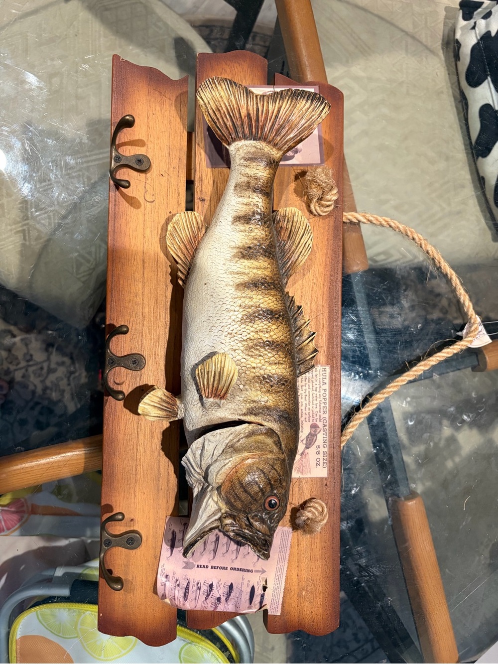 Rustic Wall-Mounted Fish Decor in Brown and Cream